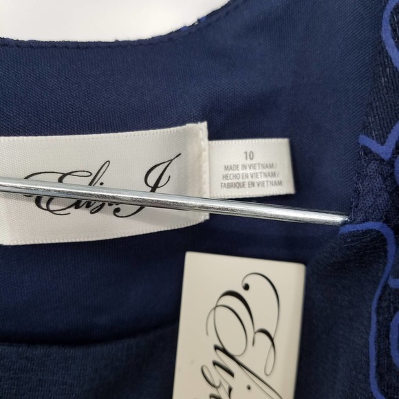 Eliza J Lace A-line Minidress Cocktail Dress In Navy Blue Size 10 NEW WITH TAGS - Picture 7 of 7